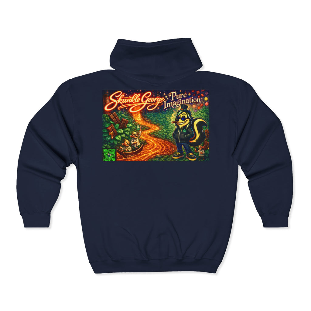 Zip Hoodie — Skunkle George “Pure Imagination” Retro Graphic Zip-Up
