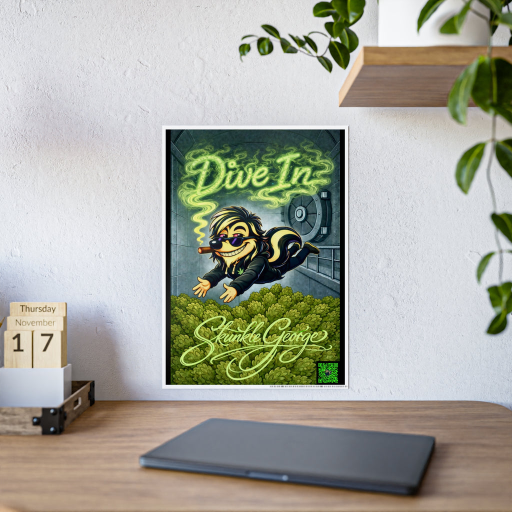 Gloss Poster — "Dive In" Skunk Character Art Print