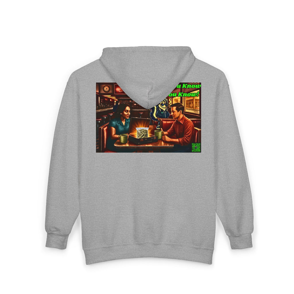 Full-Zip Hoodie — 'If You Know You Know' Retro Bar Scene Zip-Up