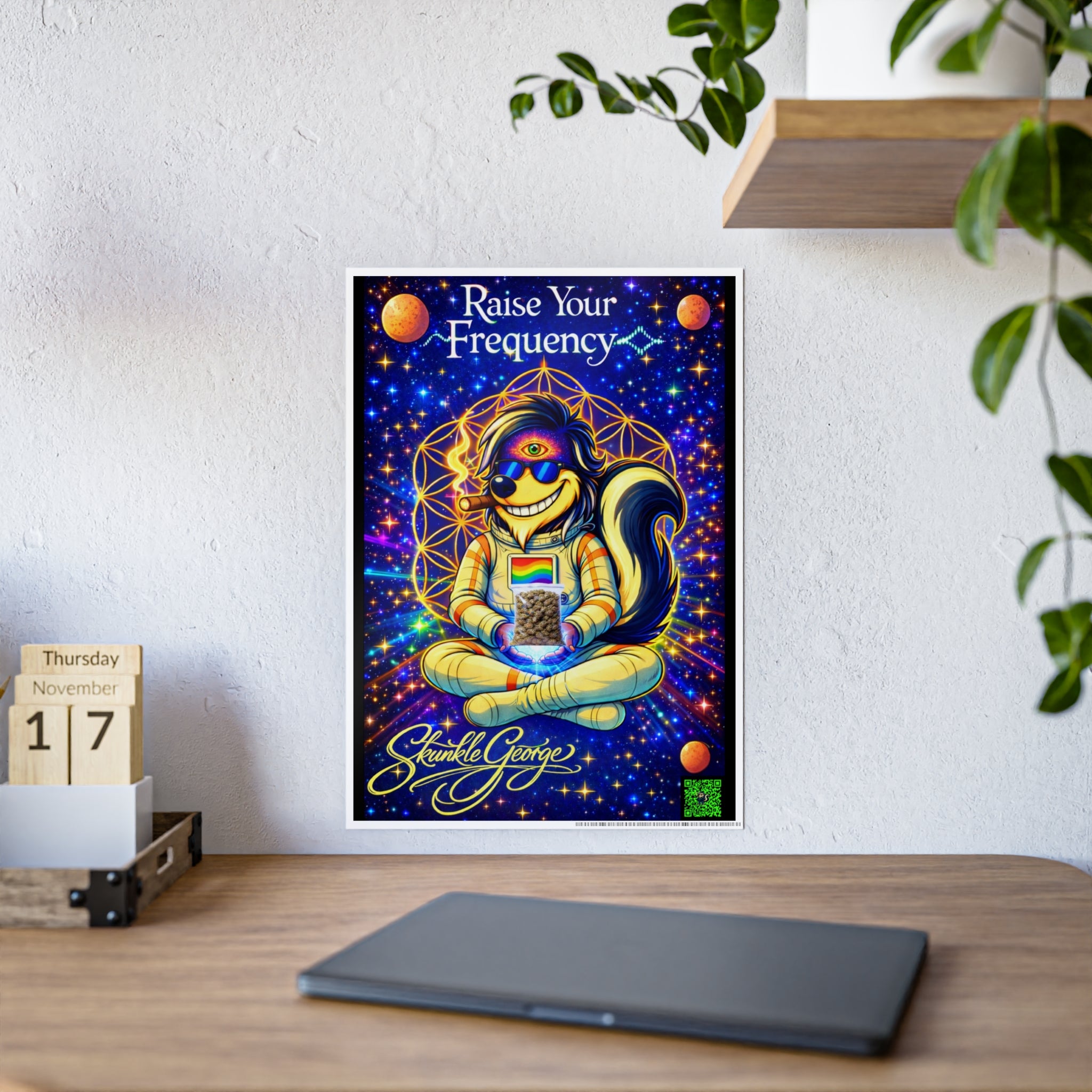 Poster — "Raise Your Frequency" Psychedelic Skunk Art Print