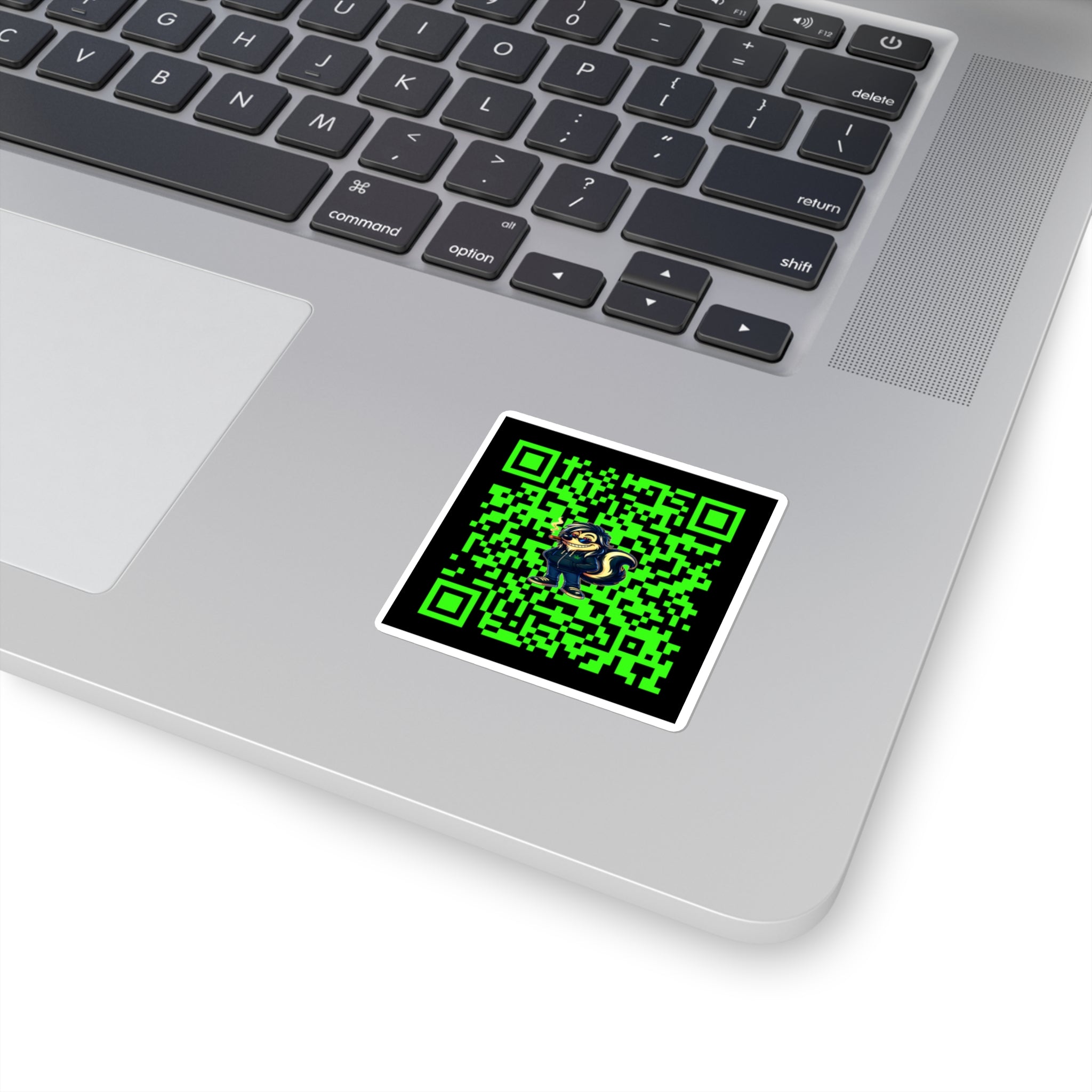 Neon QR Code Square Sticker — Skunkle George QR Decal