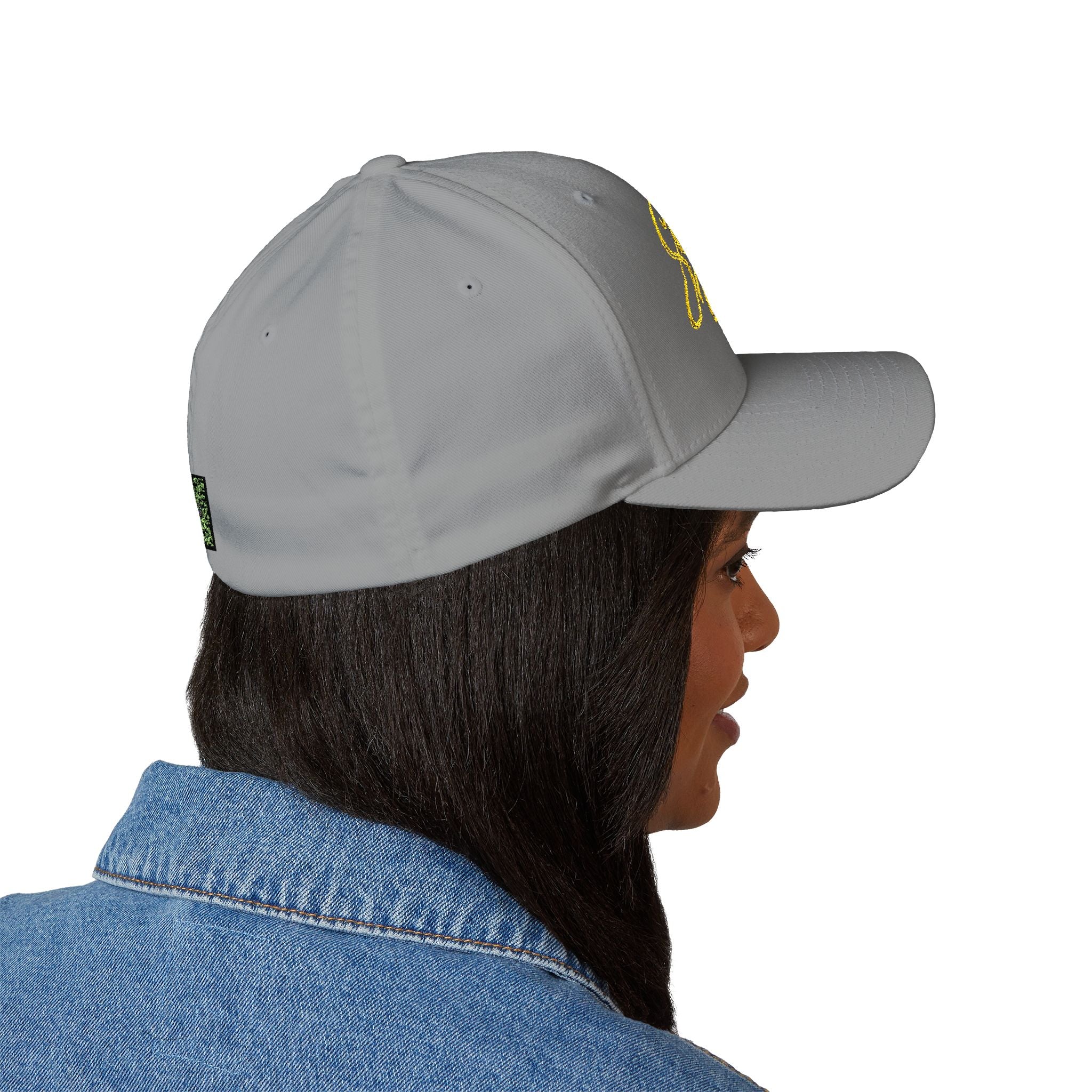 Embroidered "Skunkle George" Script Cap — Black Structured Baseball Hat