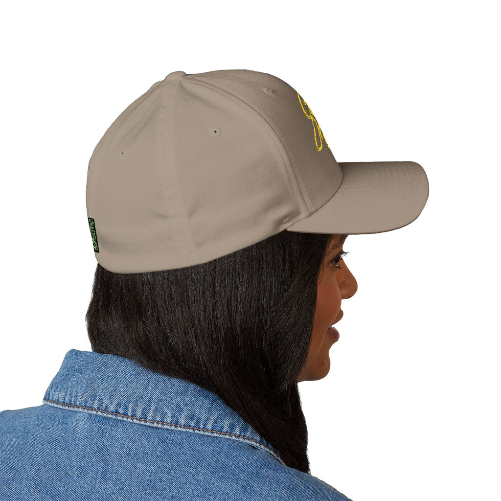 Embroidered "Skunkle George" Script Cap — Black Structured Baseball Hat