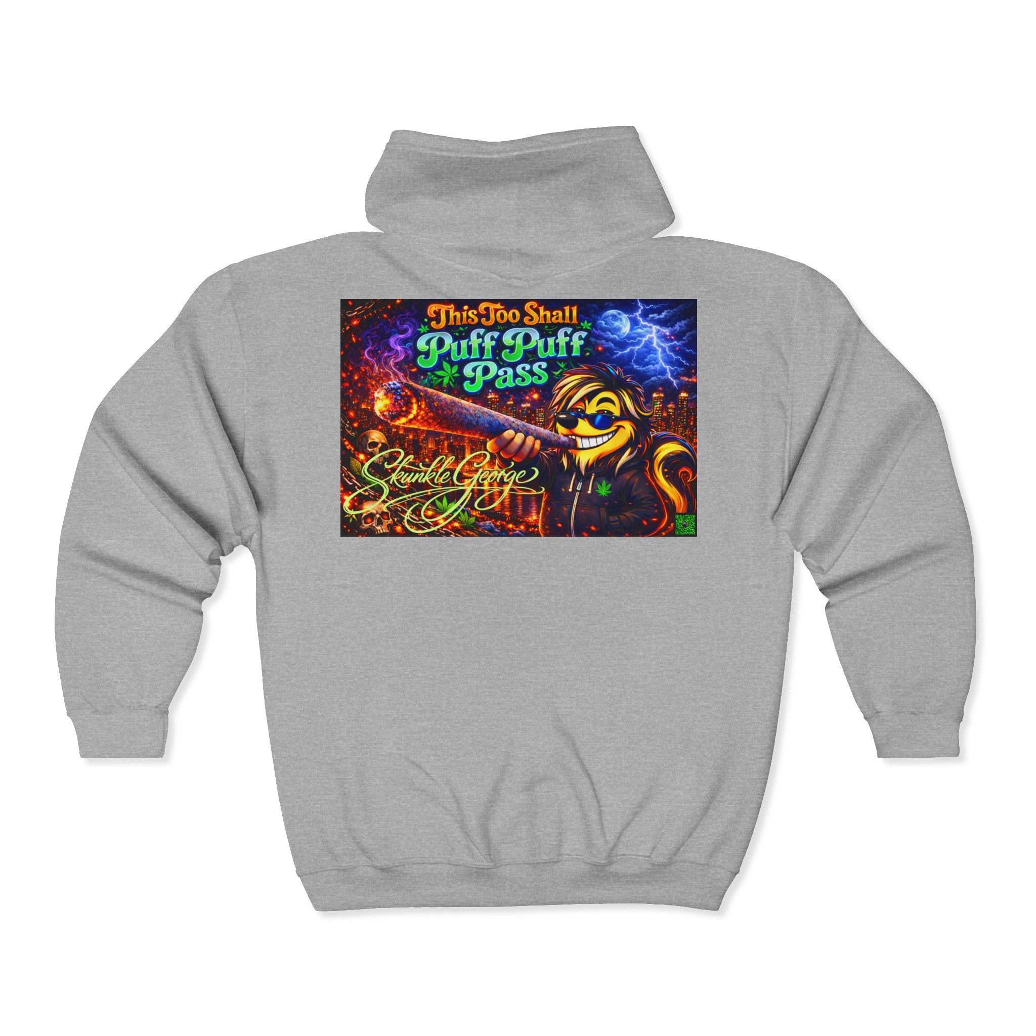 Zip Hoodie - "This Too Shall Puff Puff Pass" Colorful Stoner Graphic