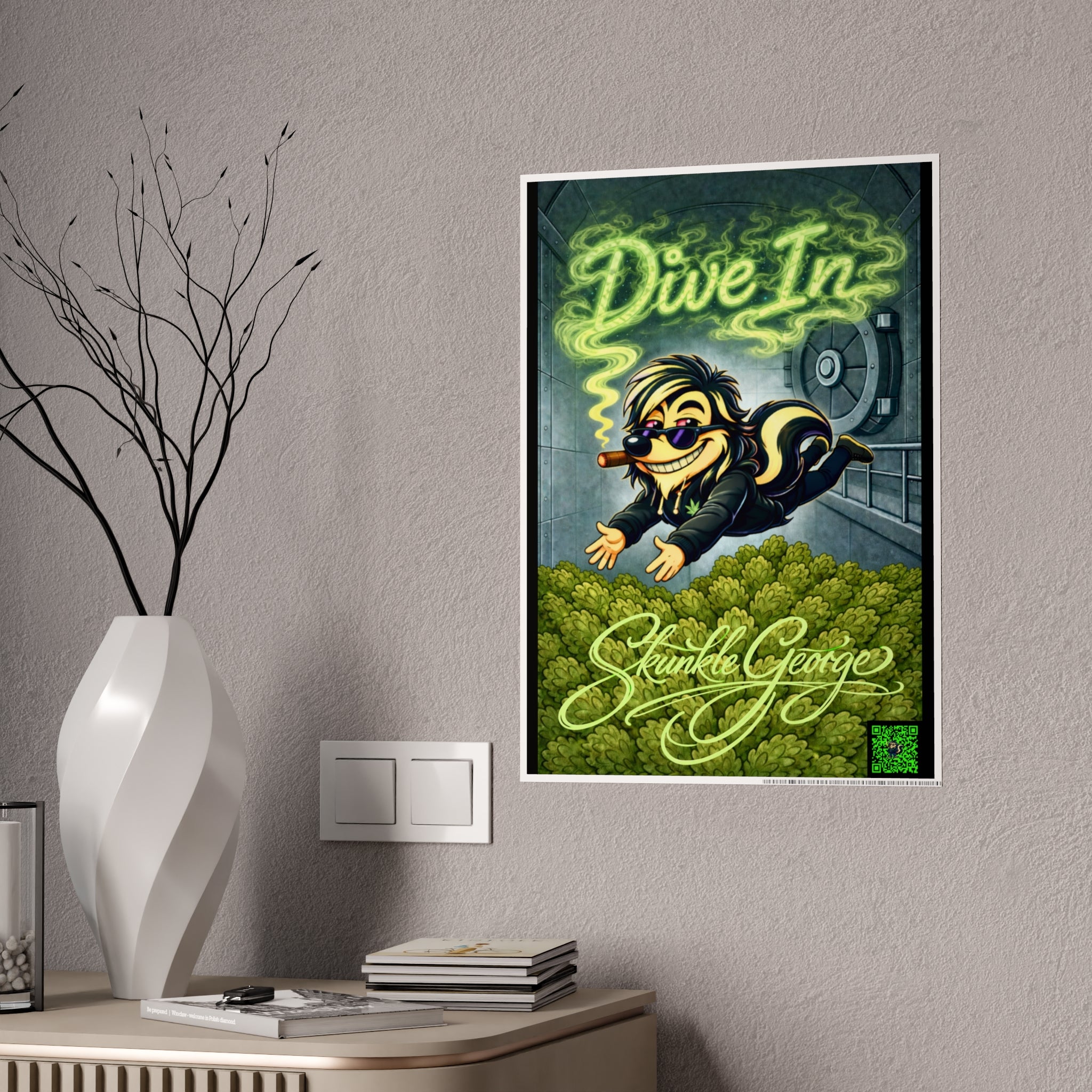 Gloss Poster — "Dive In" Skunk Character Art Print