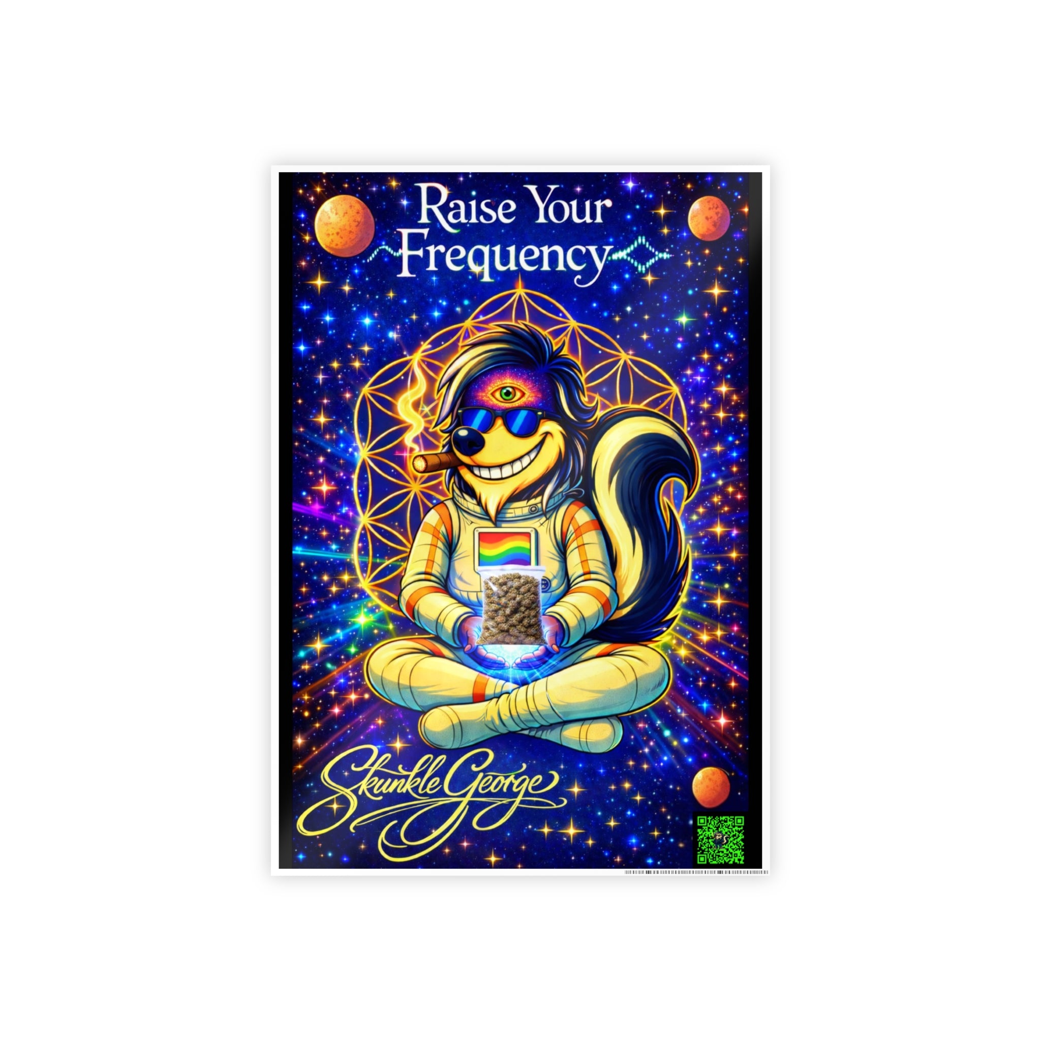 Poster — "Raise Your Frequency" Psychedelic Skunk Art Print