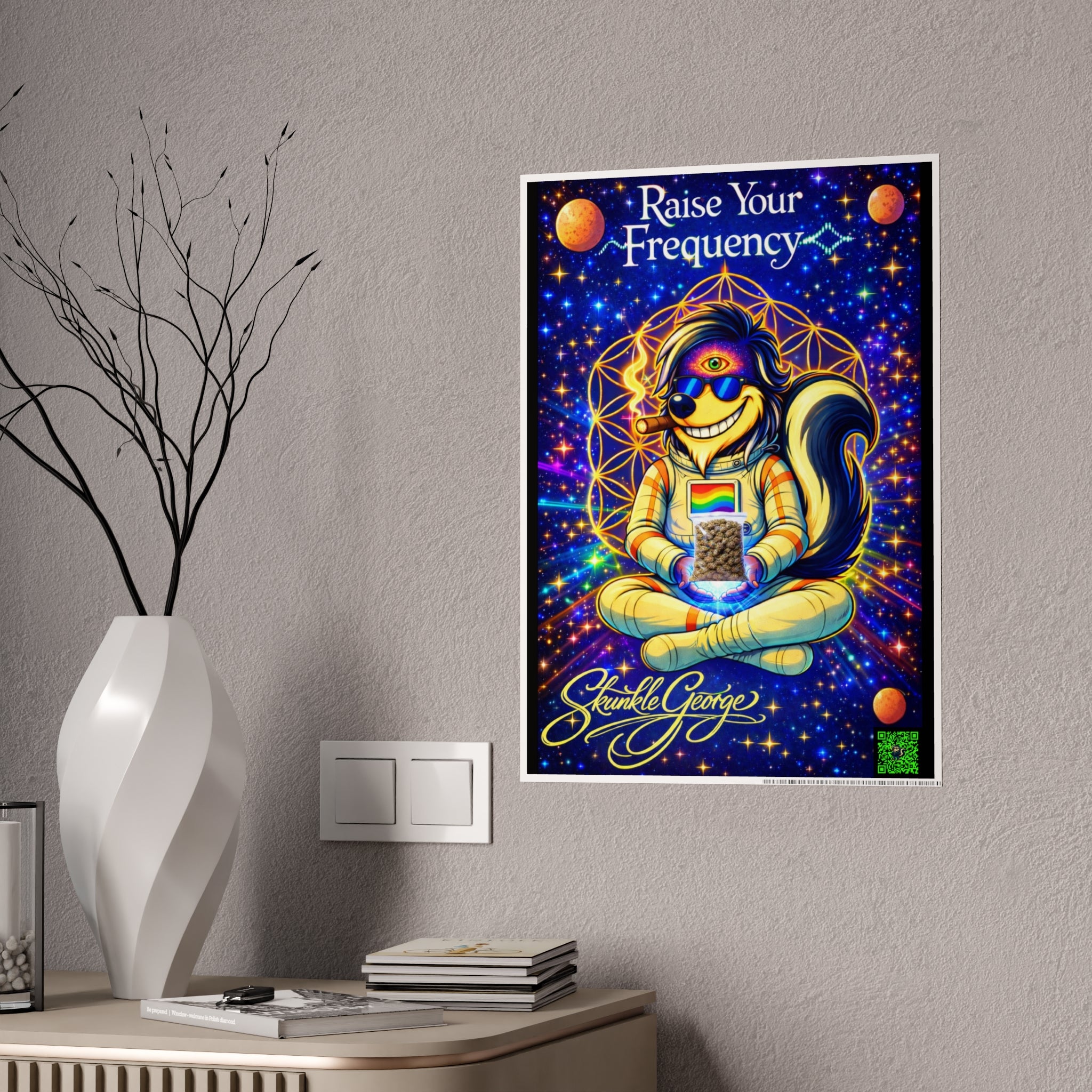 Poster — "Raise Your Frequency" Psychedelic Skunk Art Print