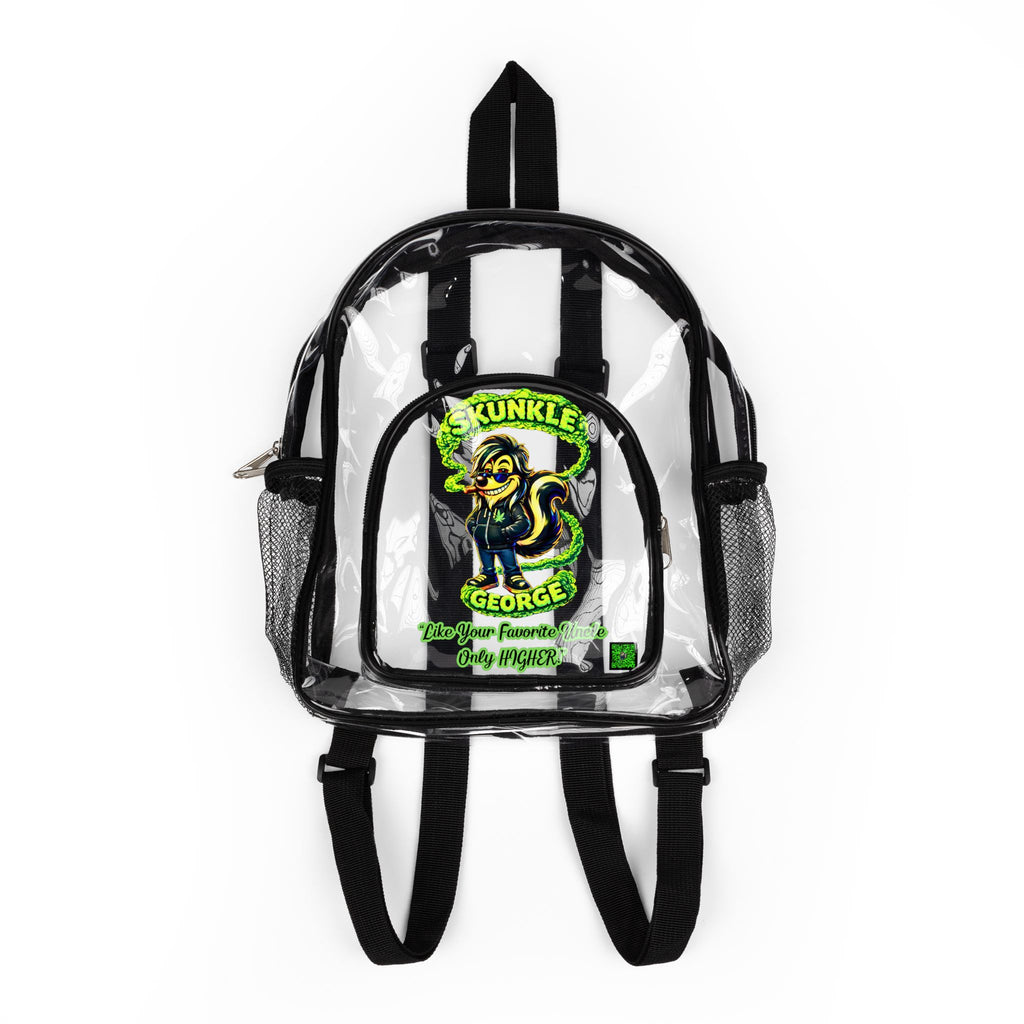 Clear Stadium Backpack — Skunkle George Graphic Clear Event & Game Day Bag