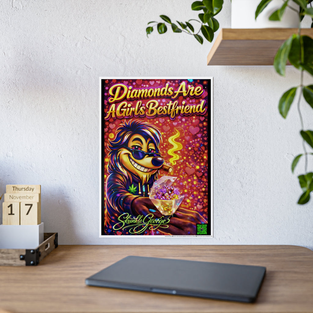 Gloss Poster — "Diamonds Are A Girl's Bestfriend" Retro Neon Art Print