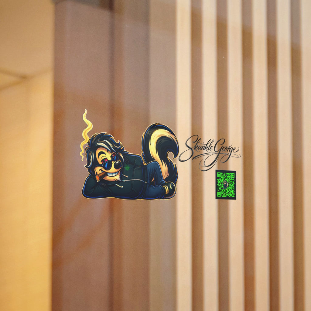 Skunk Character Die-Cut Sticker — Chill Cartoon Skunk DTF Decal