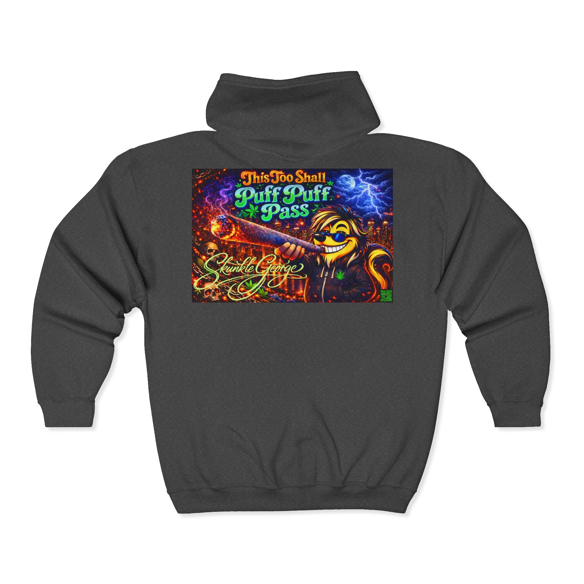 Zip Hoodie - "This Too Shall Puff Puff Pass" Colorful Stoner Graphic