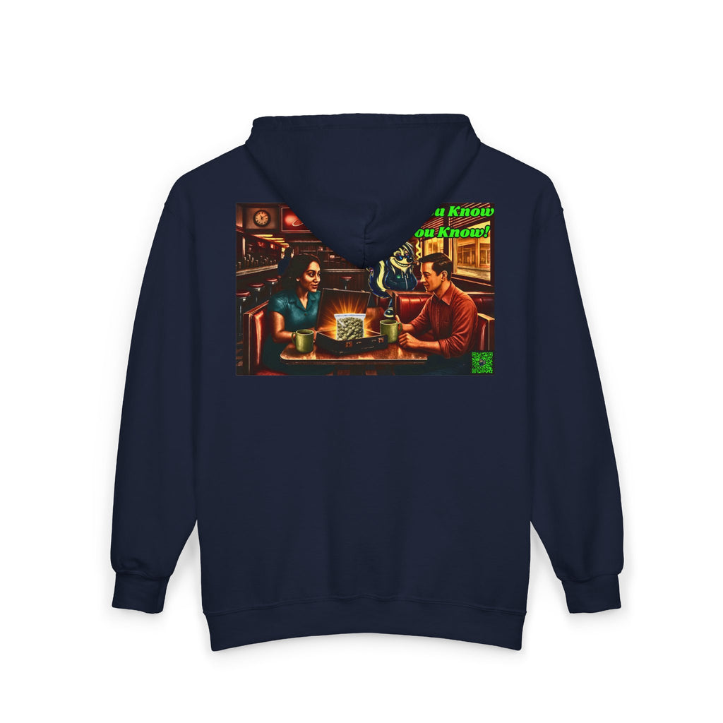 Full-Zip Hoodie — 'If You Know You Know' Retro Bar Scene Zip-Up