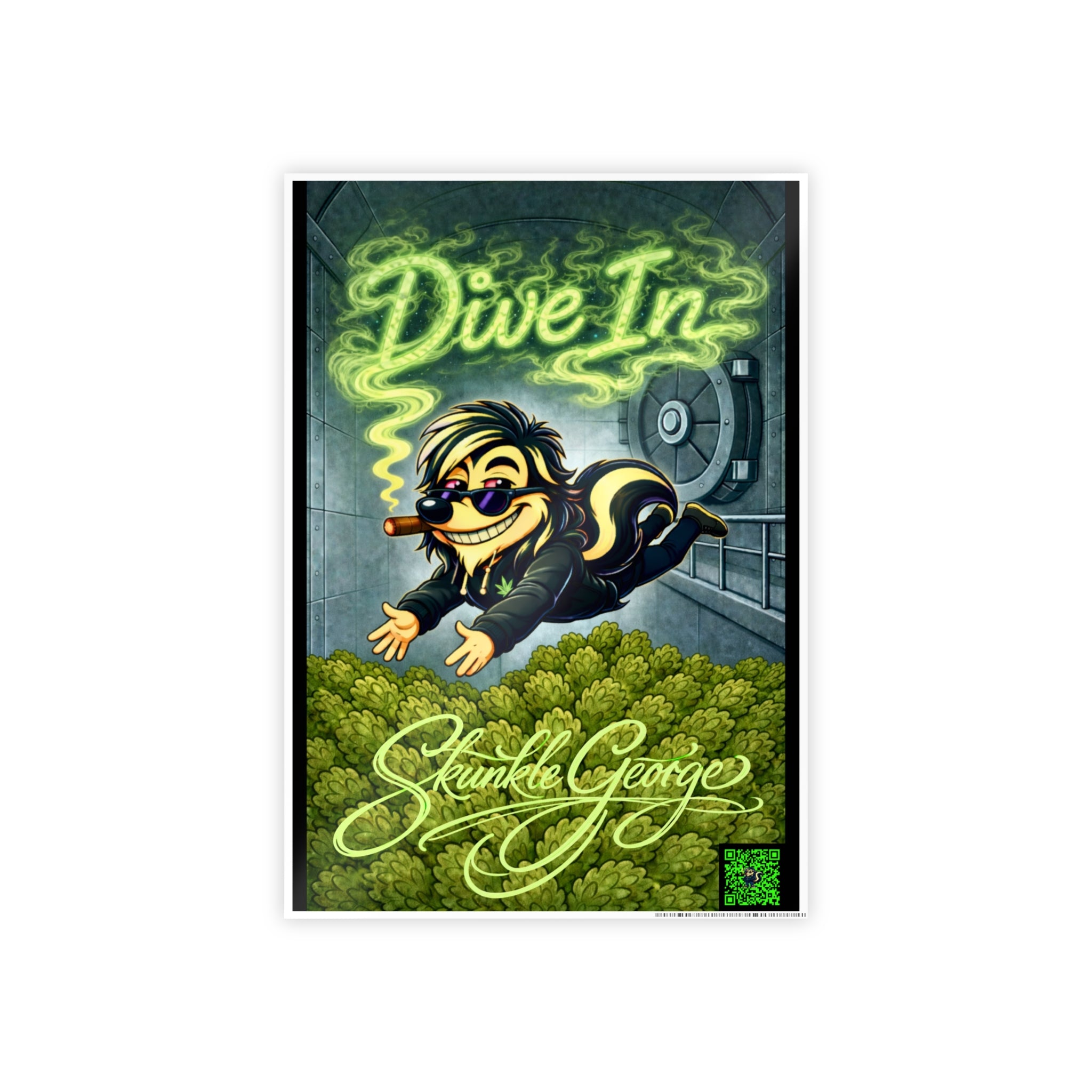 Gloss Poster — "Dive In" Skunk Character Art Print
