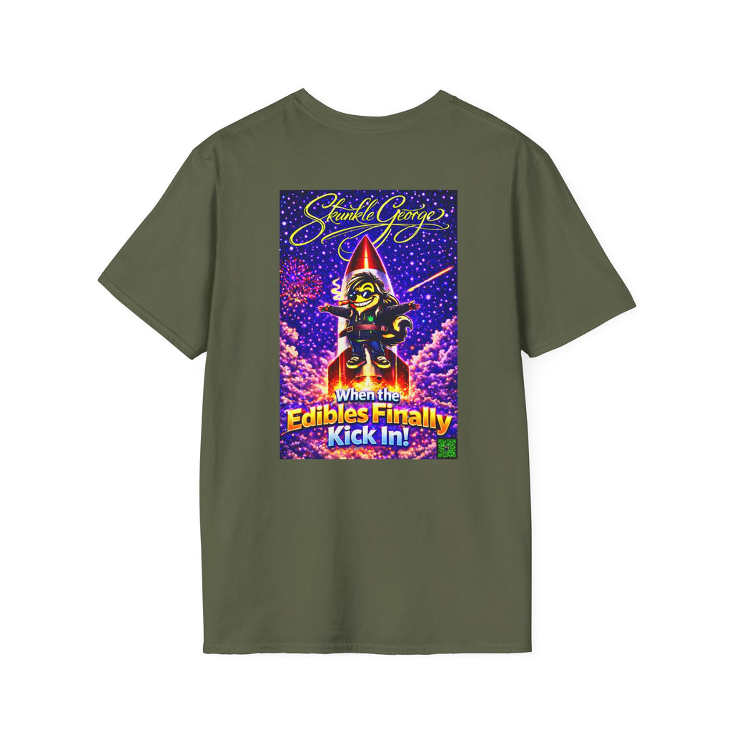 Skunkle George T-Shirt | Retro Cannabis Edibles Rocket Shirt